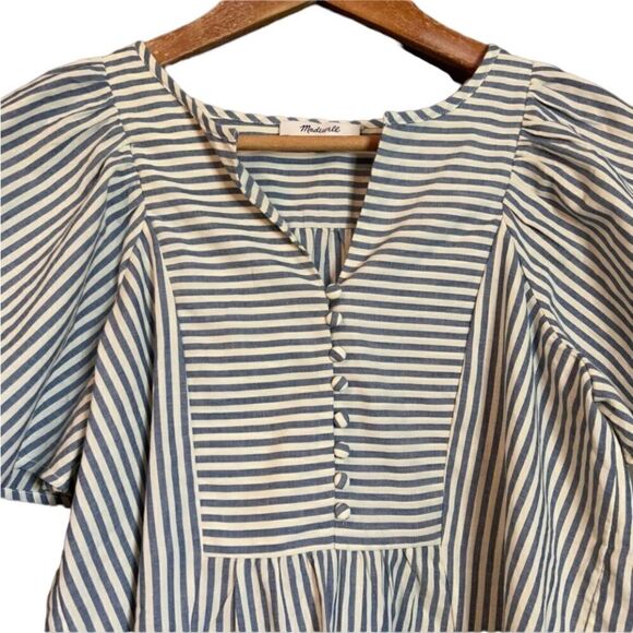 Madewell courtyard flutter-sleeve top in stripe - Picture 3 of 12